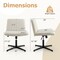 Adjustable Height Rocking Criss Cross Legged Armless Chair with Metal Base and Ergonomic Backrest